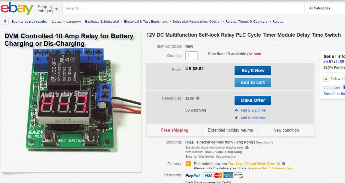 Click image for larger version
Name: Eazy RL on EBay - OPerates Relay Upon High or Low Voltage Threshold and-or Timed Loops.jpg
Views: 1
Size: 82.4 KB
ID: 46711